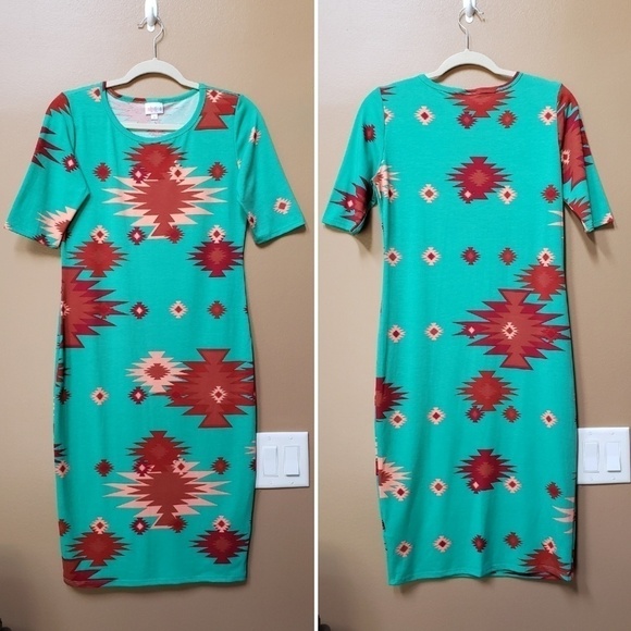 LuLaRoe Julia dress in southwestern pattern - Picture 1 of 5